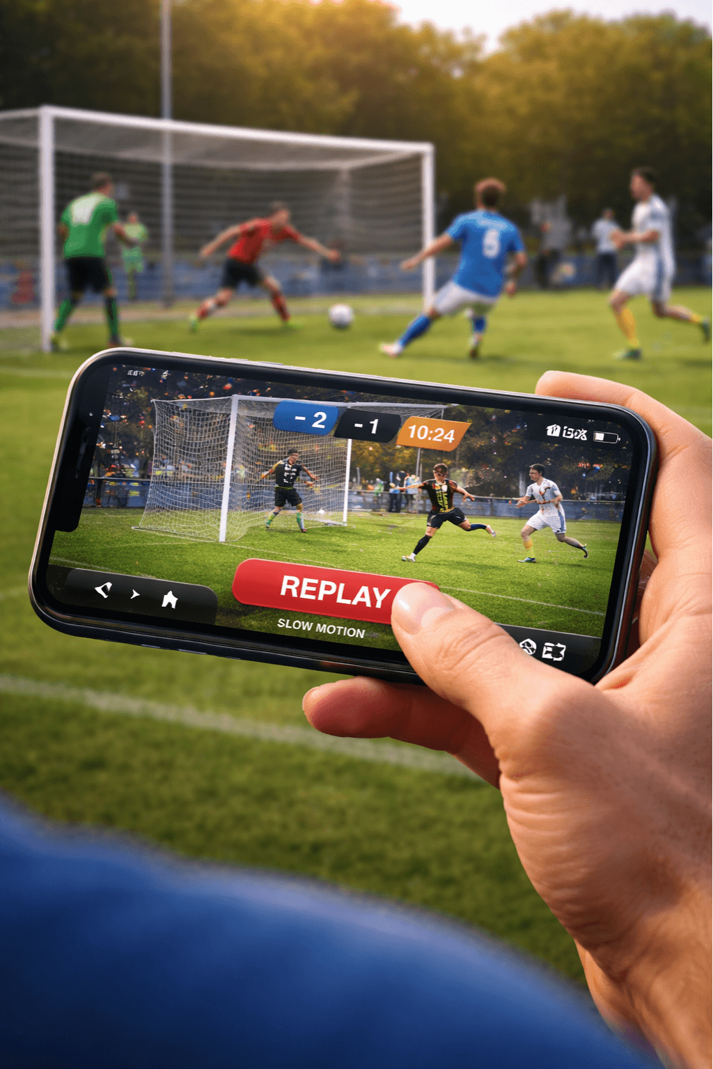 Activar repeticiones en cámara lenta en vivo con un toque y mostrar las mejores jugadas del partido al instante.